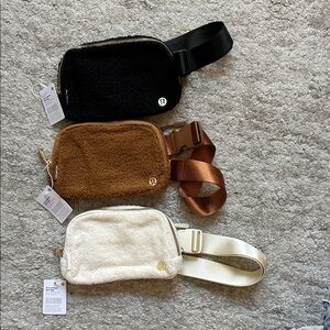 Lululemon Athletica Belt Bags in Black, Brown, and Cream